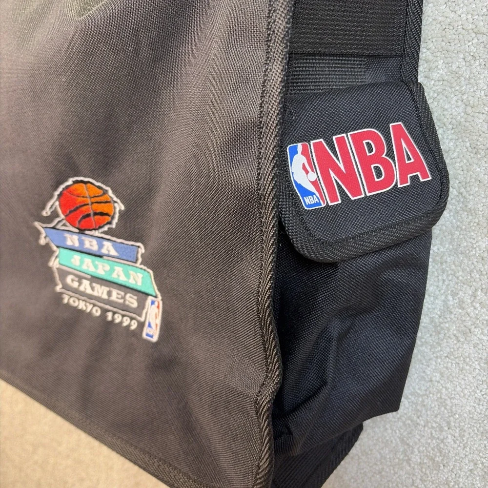 NBA Messenger Bag Large Black Japan Games Tokyo 1999 Vintage Laptop Case READ